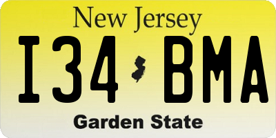 NJ license plate I34BMA
