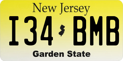 NJ license plate I34BMB