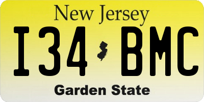 NJ license plate I34BMC