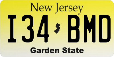 NJ license plate I34BMD