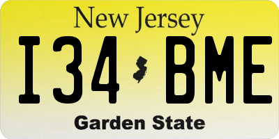 NJ license plate I34BME