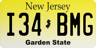 NJ license plate I34BMG