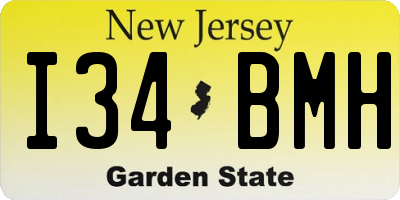 NJ license plate I34BMH
