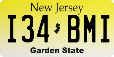 NJ license plate I34BMI