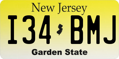 NJ license plate I34BMJ
