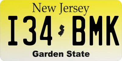 NJ license plate I34BMK