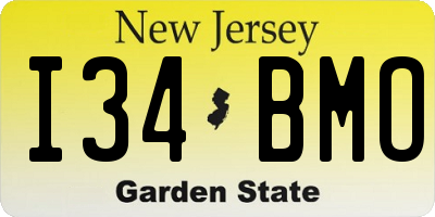 NJ license plate I34BMO