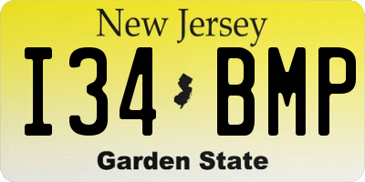 NJ license plate I34BMP