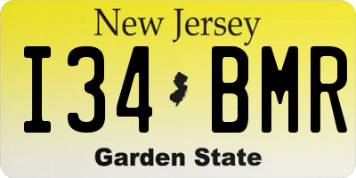 NJ license plate I34BMR