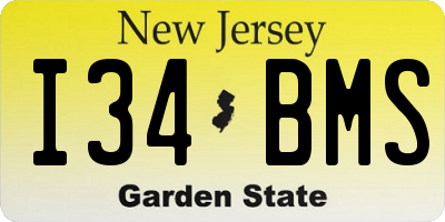 NJ license plate I34BMS