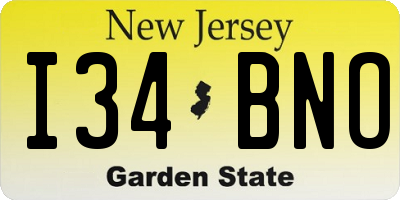 NJ license plate I34BNO