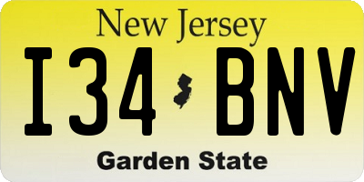 NJ license plate I34BNV