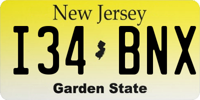 NJ license plate I34BNX