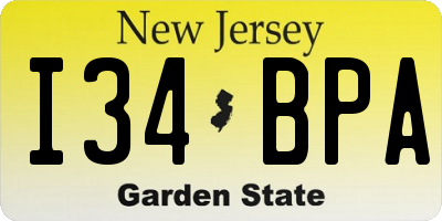 NJ license plate I34BPA