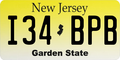 NJ license plate I34BPB