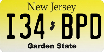 NJ license plate I34BPD