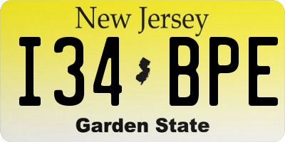 NJ license plate I34BPE