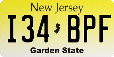 NJ license plate I34BPF