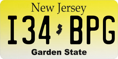 NJ license plate I34BPG