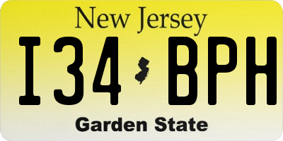 NJ license plate I34BPH