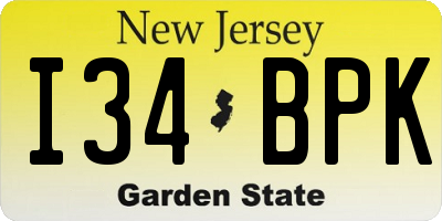 NJ license plate I34BPK