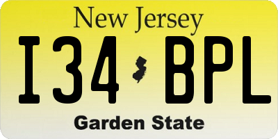 NJ license plate I34BPL