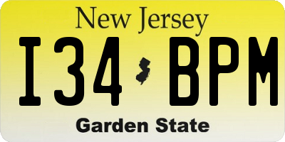 NJ license plate I34BPM