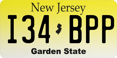 NJ license plate I34BPP