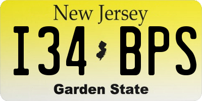NJ license plate I34BPS