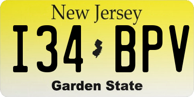 NJ license plate I34BPV