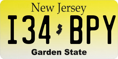 NJ license plate I34BPY