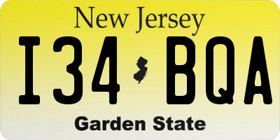 NJ license plate I34BQA