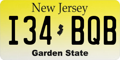 NJ license plate I34BQB