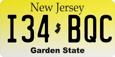 NJ license plate I34BQC
