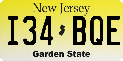 NJ license plate I34BQE