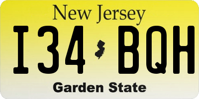 NJ license plate I34BQH