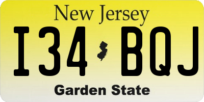 NJ license plate I34BQJ