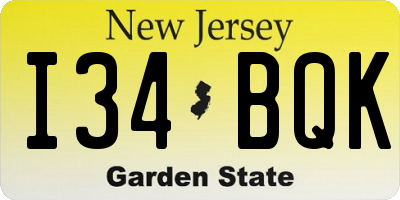 NJ license plate I34BQK