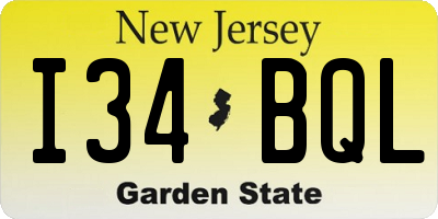 NJ license plate I34BQL