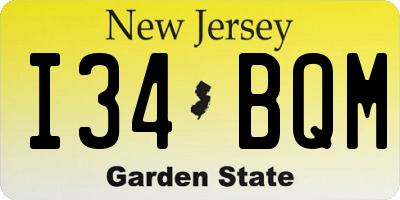 NJ license plate I34BQM