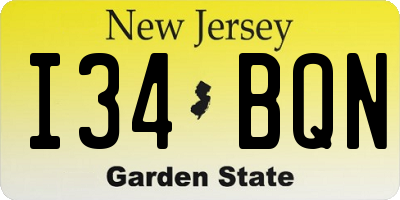 NJ license plate I34BQN