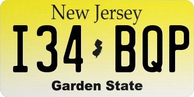 NJ license plate I34BQP