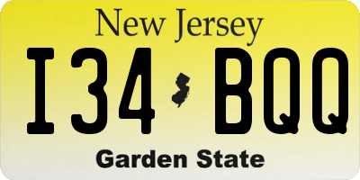 NJ license plate I34BQQ