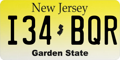 NJ license plate I34BQR