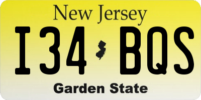 NJ license plate I34BQS