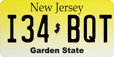 NJ license plate I34BQT