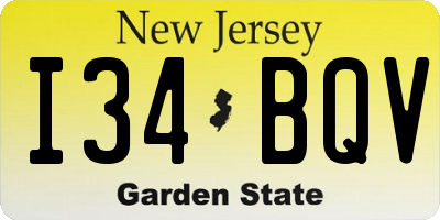 NJ license plate I34BQV