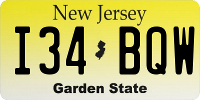 NJ license plate I34BQW