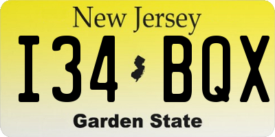 NJ license plate I34BQX