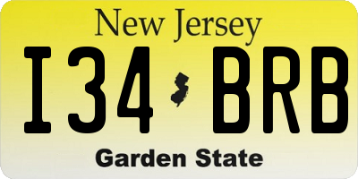 NJ license plate I34BRB